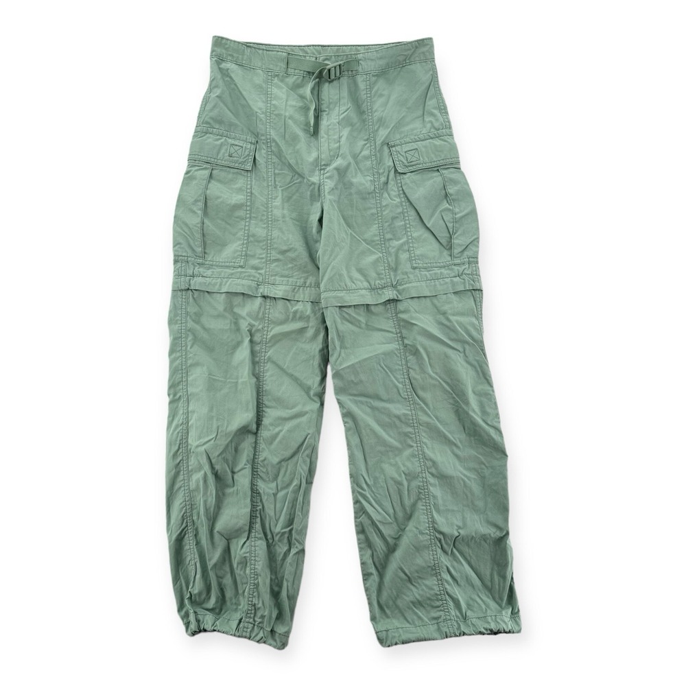 Levis Womens 27 Convertible Cargo Pants Shorts Green Y2K Lightweight Wide Leg